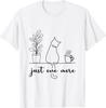 Just One More Coffee Plant Cat Lineart for Coffee Cat Lover Gift Unisex T-Shirt