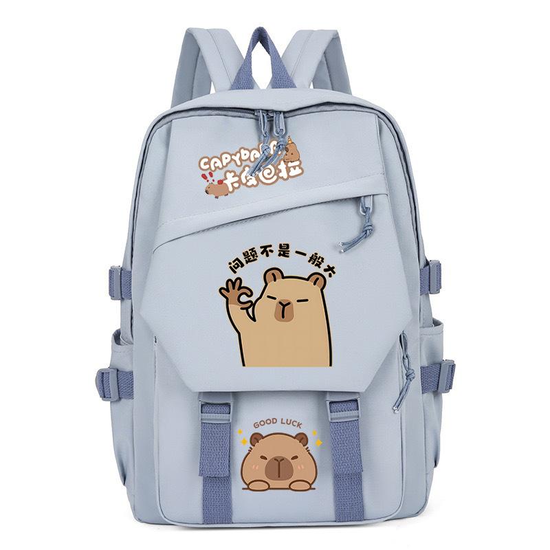 New Kapibara cute emoji print college light style primary and secondary school students spine bag