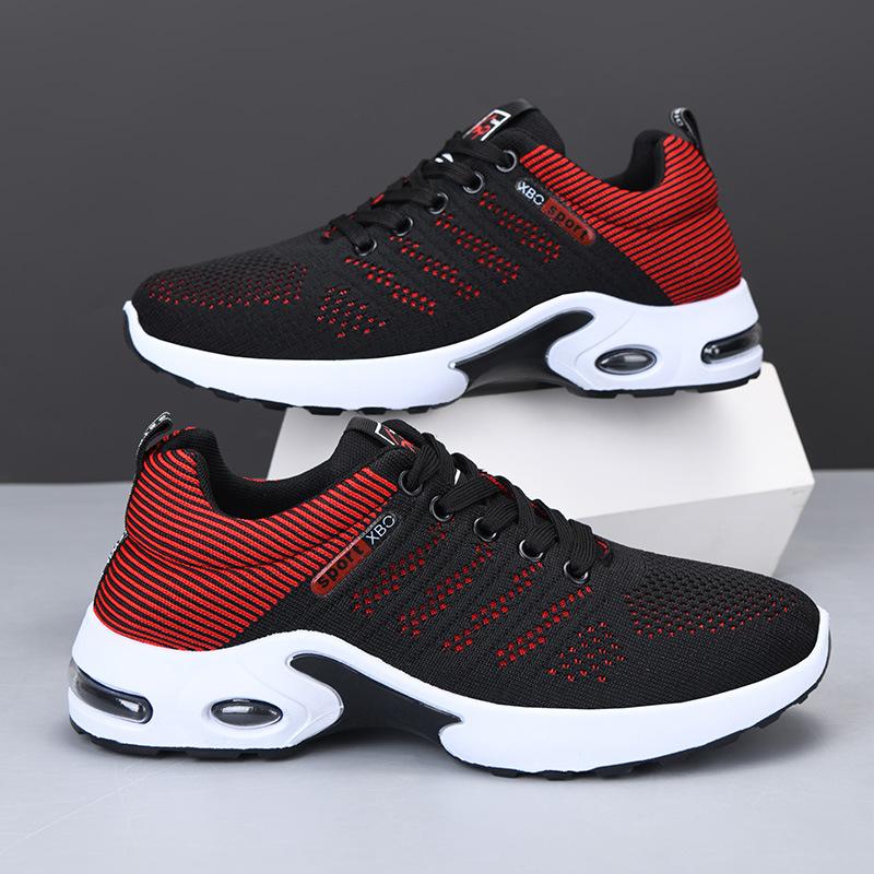 

Shoes men s spring and autumn new trend flying woven walking shoes breathable lace-up running shoes lightweight casual sports shoes men 39