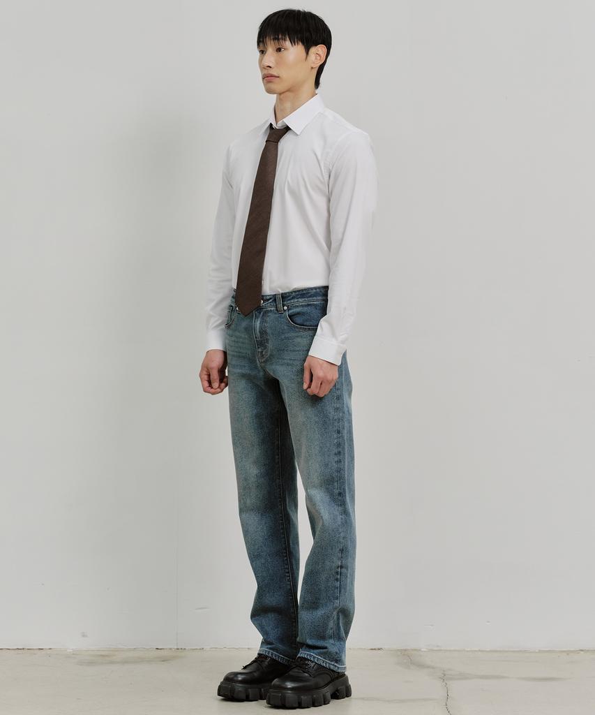 PLAC Straight Elastic Jeans M51 Grey Blue
