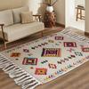 Abstract Cotton Linen Rugs for Bedroom Living Room Tassel Carpets Bathroom Floor Mats Bedside Rugs Muslim Prayer Mat