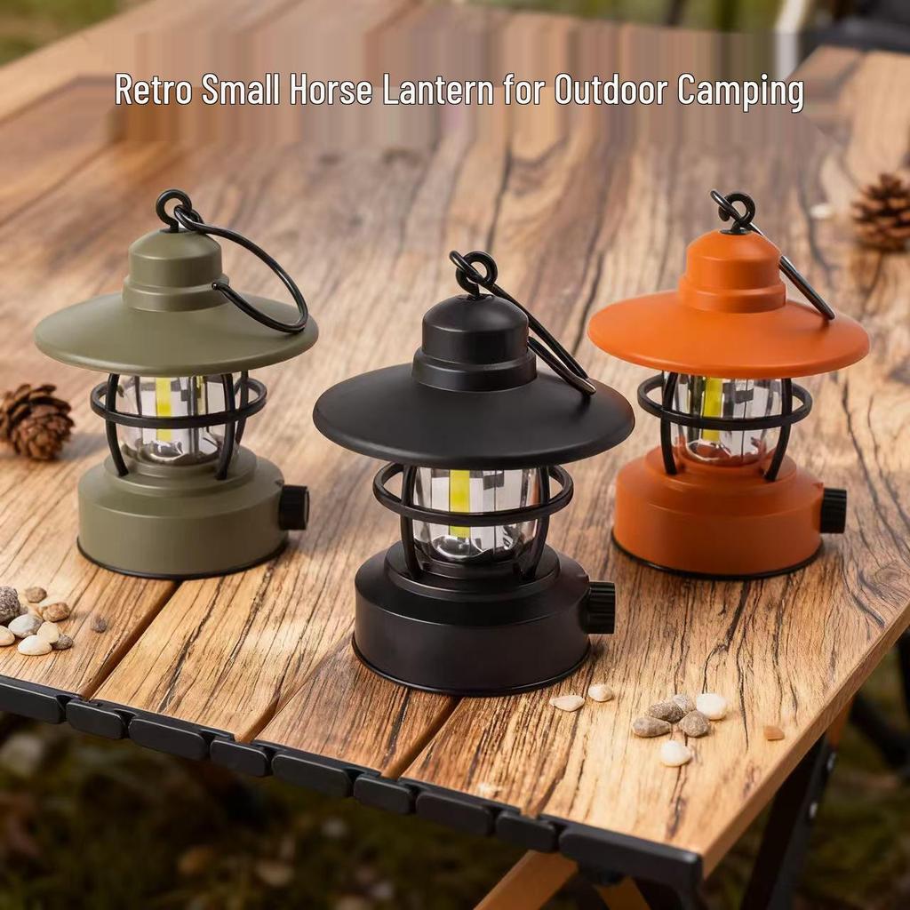 Retro Waterproof Outdoor Camping Lantern with Long Battery Life & Warm Light