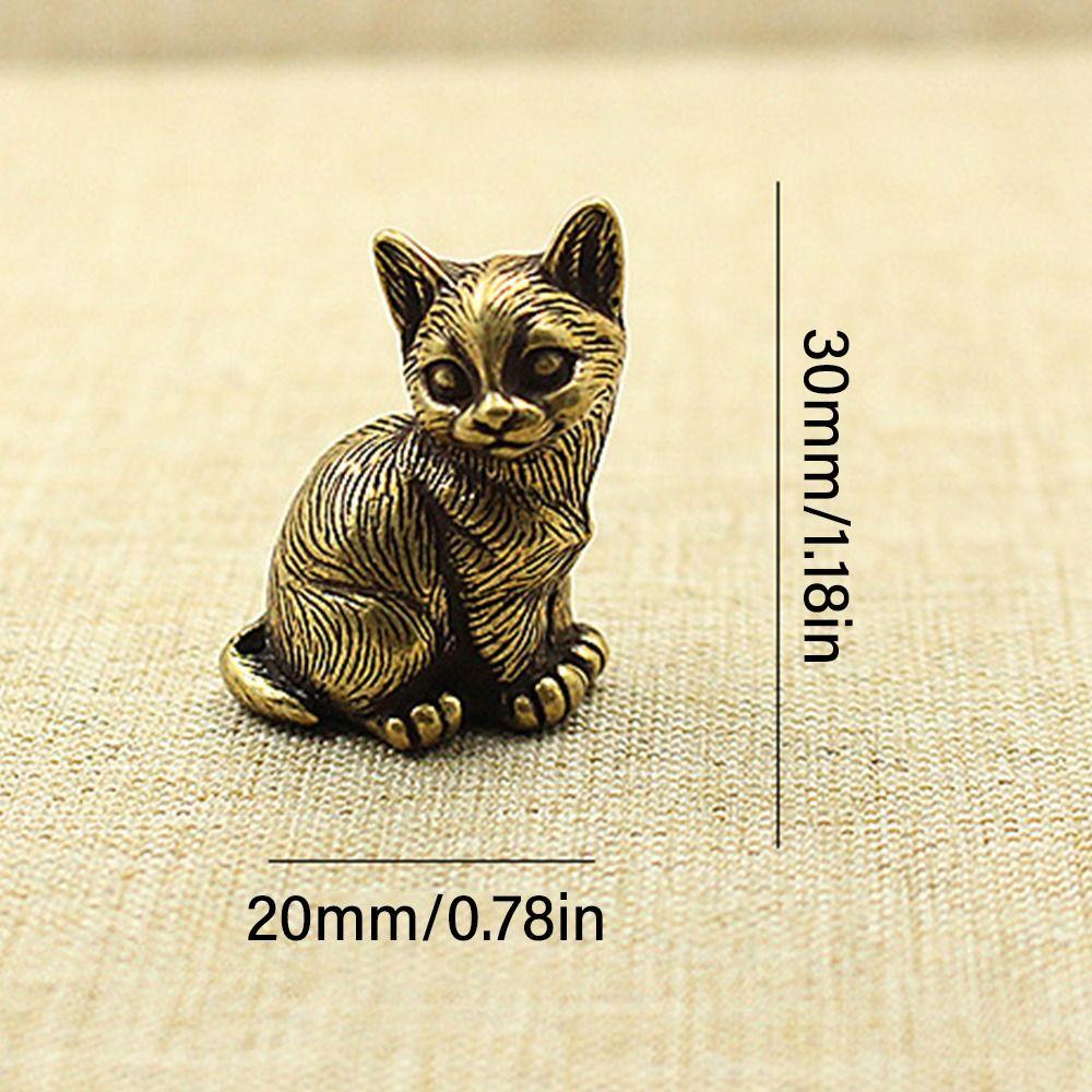 Latest Small Cat Brass Metal Statue Ornament Animal Figurines Figurine House Decoration for home decoration suitable for bedroom