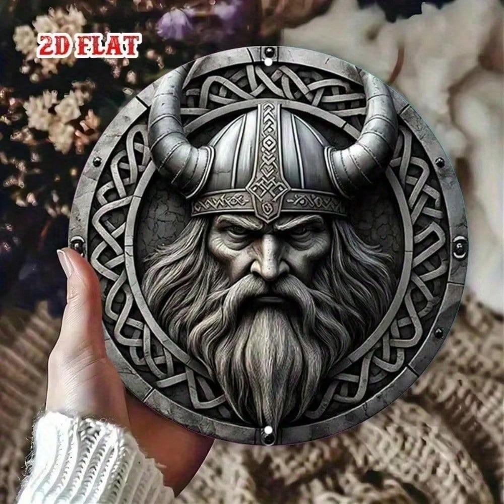 Viking Odinův Havran Severská Mytologie Nástěnné Umění Kulatý Kovový Značka Domácí Bar Garáž Pánská Jeskyně Dekor