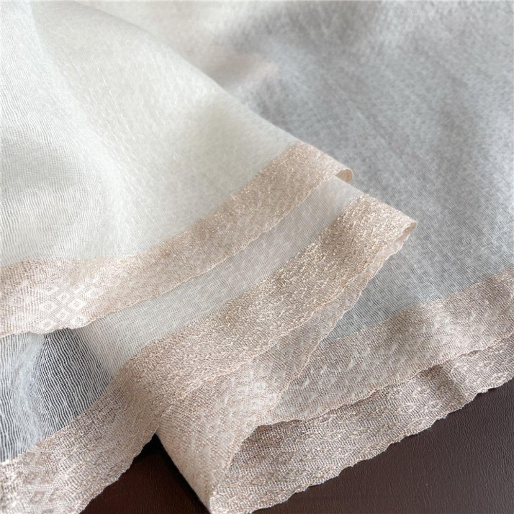 Large Luxury Organza Silk Scarf Solid Color Long Scarves  For Women Hijab