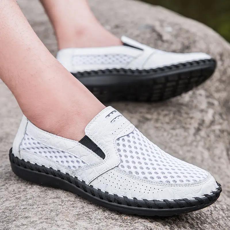 Fashion Soft Splicing Mesh Low-Top Male Casual Shoe Non Slip Fashion 2025 High Quality Designer Comfortable Size 46 Men's Leather Shoes