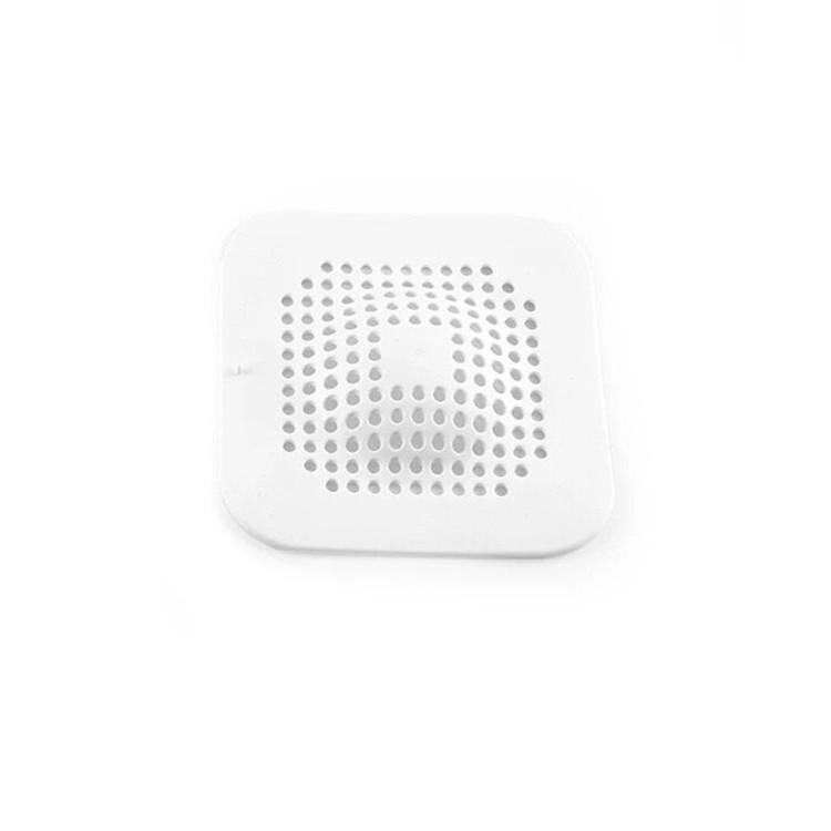 Square Silicone Bathroom Drain Cover, Anti-Clogging Hair Filter