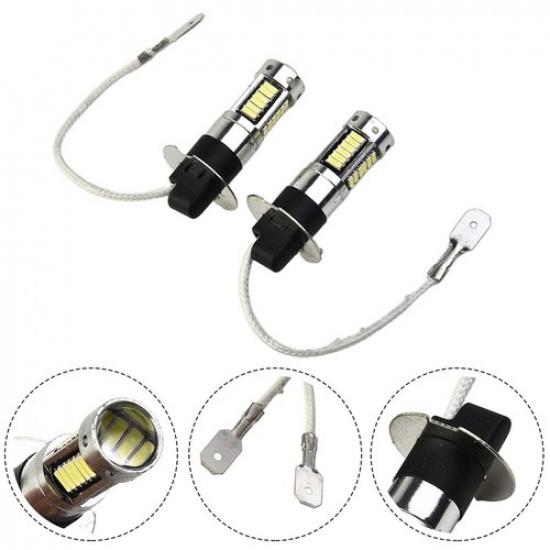 Pair H3 LED Fog Light Bulbs Conversion-Kit Super-Bright Canbus 6000K White 100W