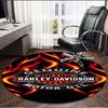 Harley Davidson Print Round Rug, Washable Floor Carpet, For Entryway Dorm Laundry Room Office Study, Home Decor Birthday Christmas Gift