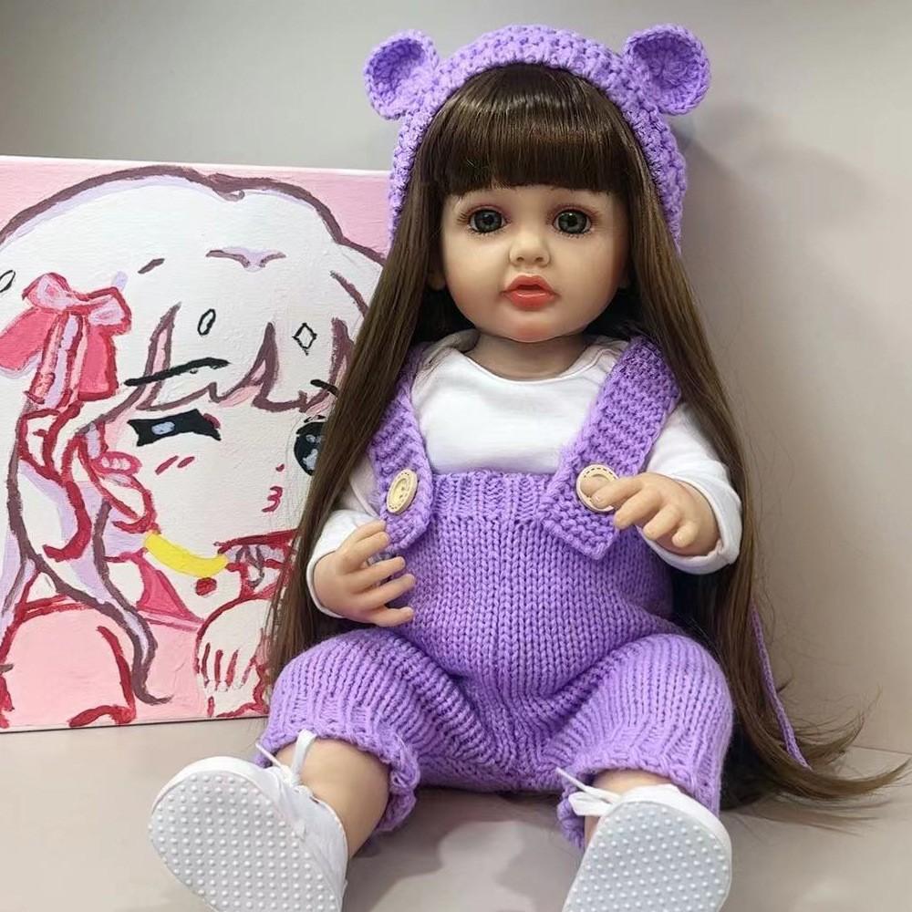 

Модные куклы-реборн 55 см, полностью силиконовые, виниловые, реалистичные, новорожденные, стильные подарки на день рождения, пасхальные украшения 22 inch about 55 cm