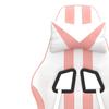 Gaming Chair In White and Pink Artificial Leather