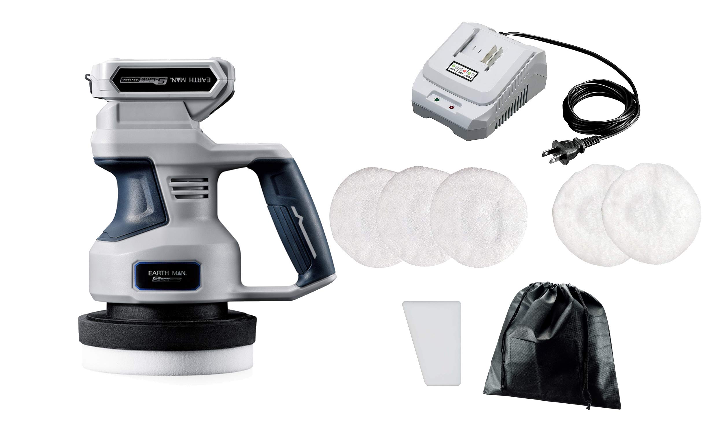 

Takagi EARTH MAN Rechargeable Polisher Waxing and Cordless Car Electric Mini Polisher S-Link 14.4V EP-144LiA [For Polishing] [Dual Action] [Pad чёрный