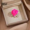 Decorative Brooch Pin 3D Rose Flower Shape Sparkling Rhinestones Inlaid