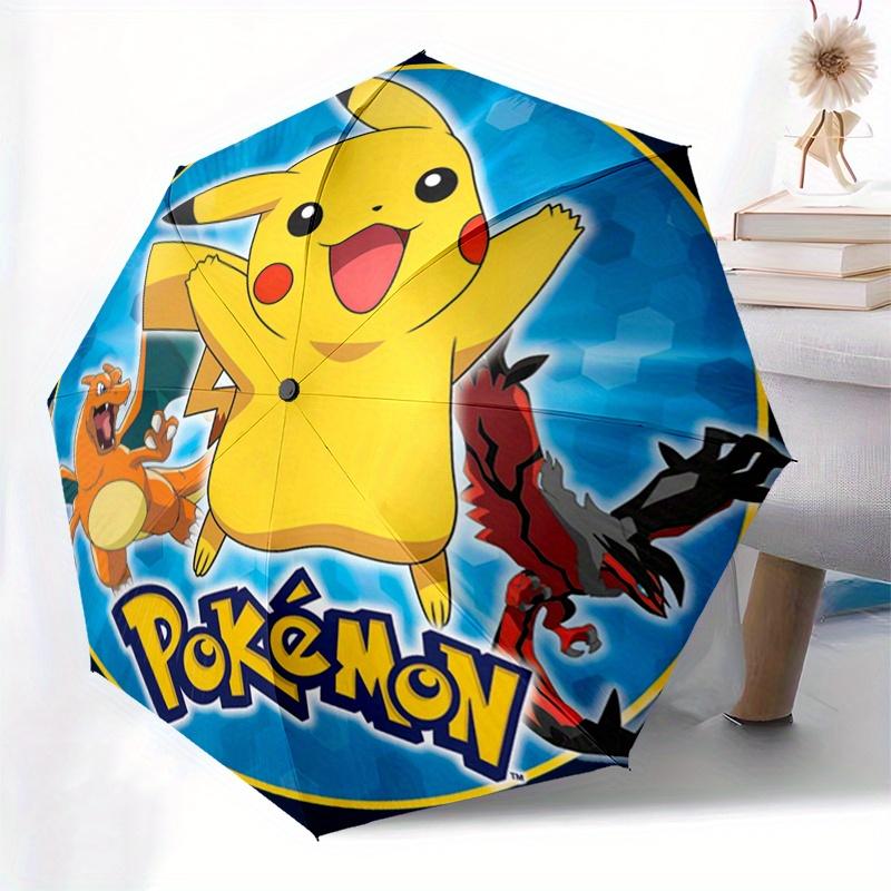 Set de pegatinas Pokemon Pikachu y Amigos Paraguas, Paraguas Compacto Plegable de 3 Pliegues Portátil para Hombres y Mujeres, S124