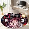 Classic Japanese-style Cartoon Demon Slayer Round Rug, Home Soft Decorative Anti-slip Yoga Mat and Chair Mat, Outdoor Floor Mat Carpet K6
