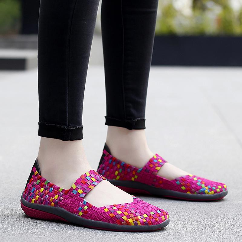 The New Large Size Ladies Woven Shoes Sports Casual Shoes 35-42