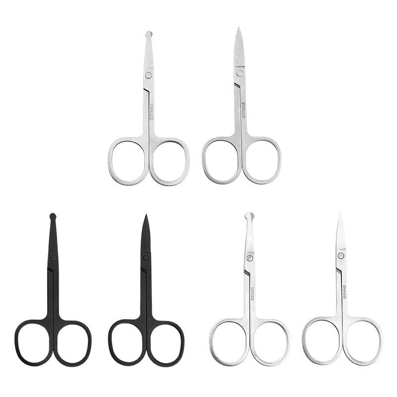 Stainless Steel Eyebrow and Nose Hair Scissors - Round & Pointed Tips, Mirror Polished.