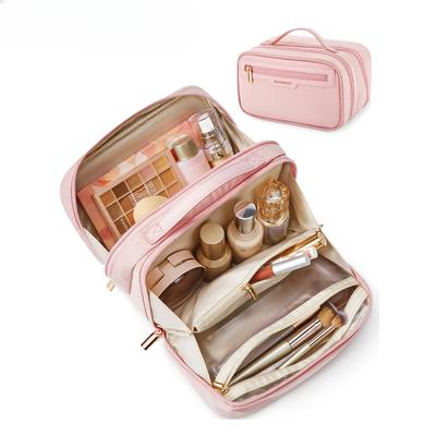 Travel Makeup Bag Large Capacity Cosmetic Bag Wide-open Portable Make Up Bag Organizer for Essentials Toiletries