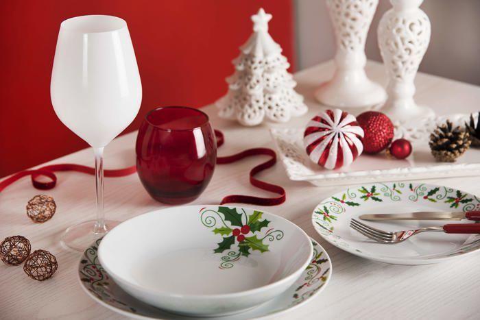 Service De Table - Excelsa - 64134 - 18 Pièces - Porcelaine - Christmas Holly
