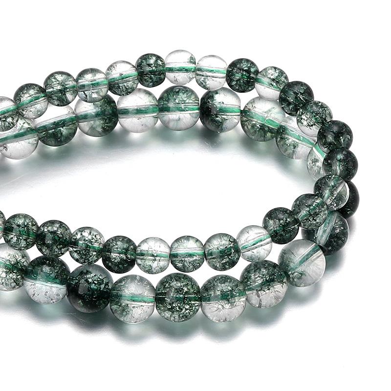 6/8/10/12mm Natural Crystal Beads Green Glass Round Loose Spacer Beads For DIY Jewelry Making Bracelet Necklace Accessories