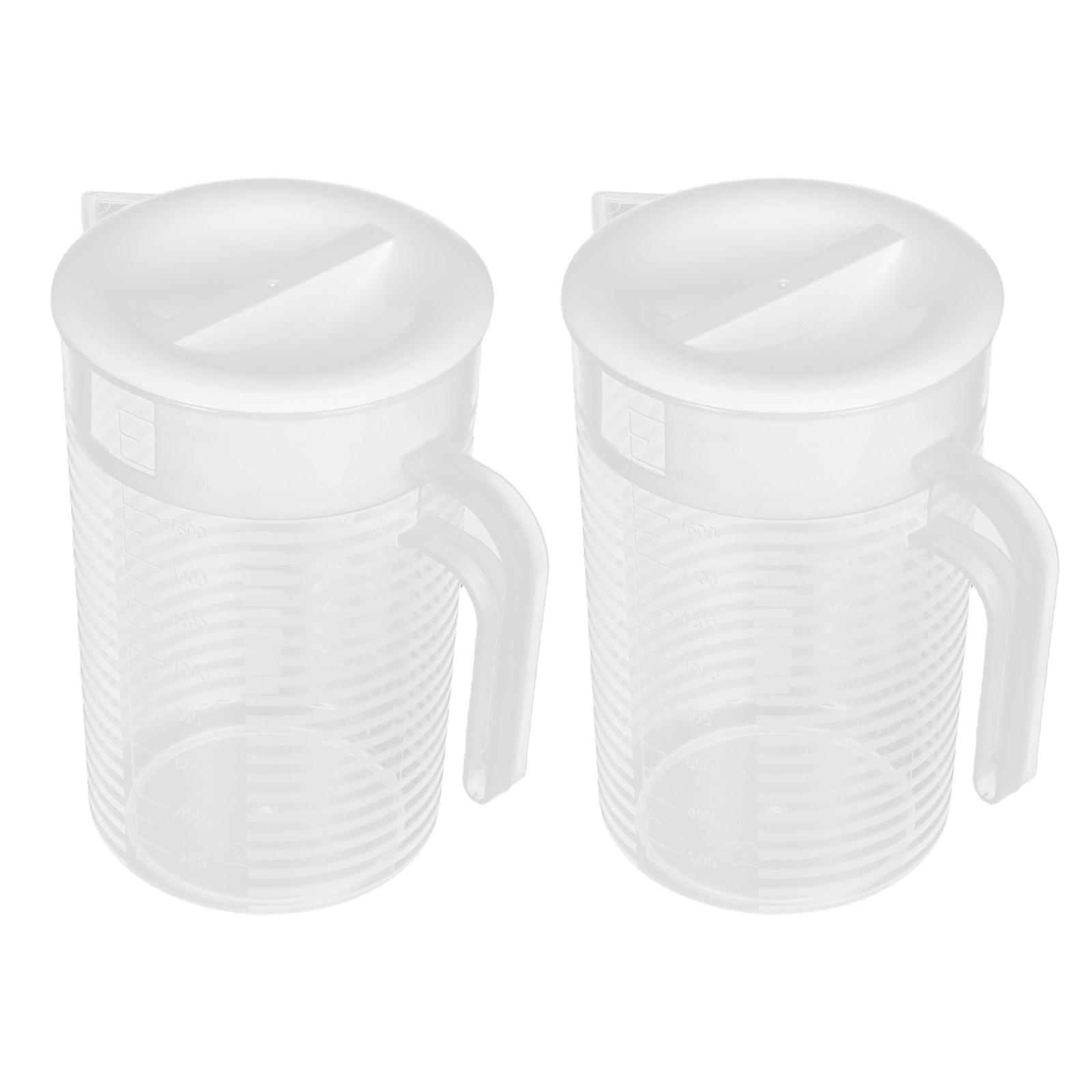 

2pcs Plastic Measuring Cups 2000ML Jug Liquid Container Clear Baking Kitchen Flour Water Kettle With Cover Kitchen Accessories