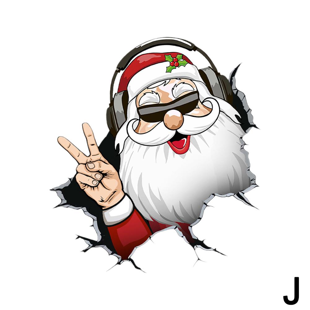 Christmas Santa Claus Snowman Car Stickers Waterproof Auto Rear Windshield Window Body Vinyl Decals Decoration
