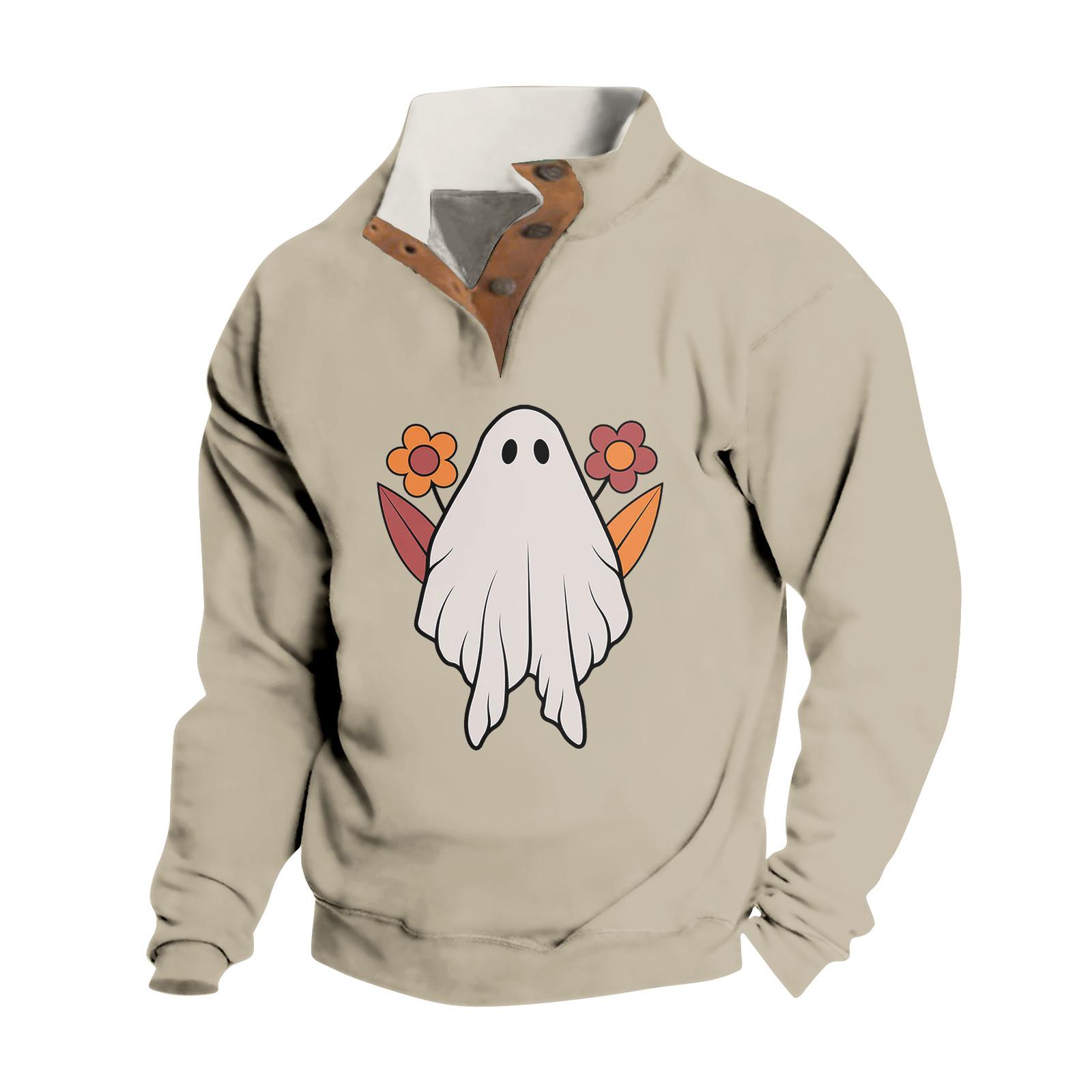 

Весенне-осенняя мужская толстовка с воротником-стойкой на открытом воздухе, повседневные свитера, топы M бежевый