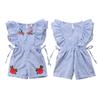Baby Romper Embroidered Striped Jumpsuit Girl Summer Sleeveless Outfit