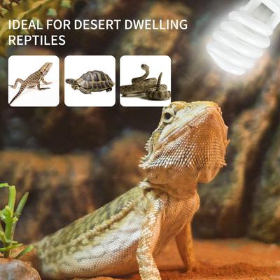 Lampa Grzewcza UVB 5.0 10.0 dla Gadów 13W /26W Energooszczędna Żarówka UV Terrarium Lampy do Wygrzewania Gadów Żółw Jaszczurka Wąż