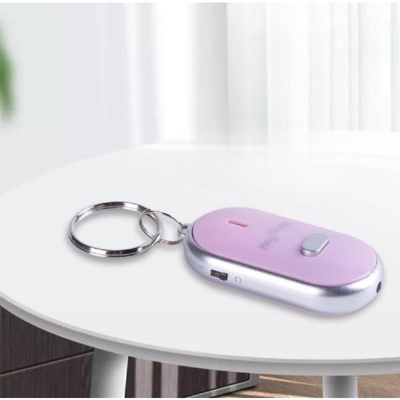 

Брелок-индикатор звука для поиска потерянных ключей с ответом на свист розовый