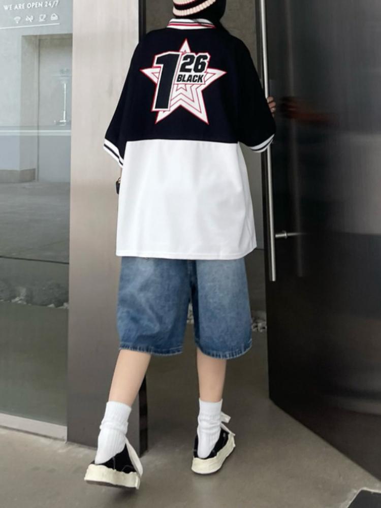 Y2K Wide Leg Trousers Vintage Jeans Women  American Streetwear Casual Washed Pants Korean Fashion Oversize Summer Denim Shorts