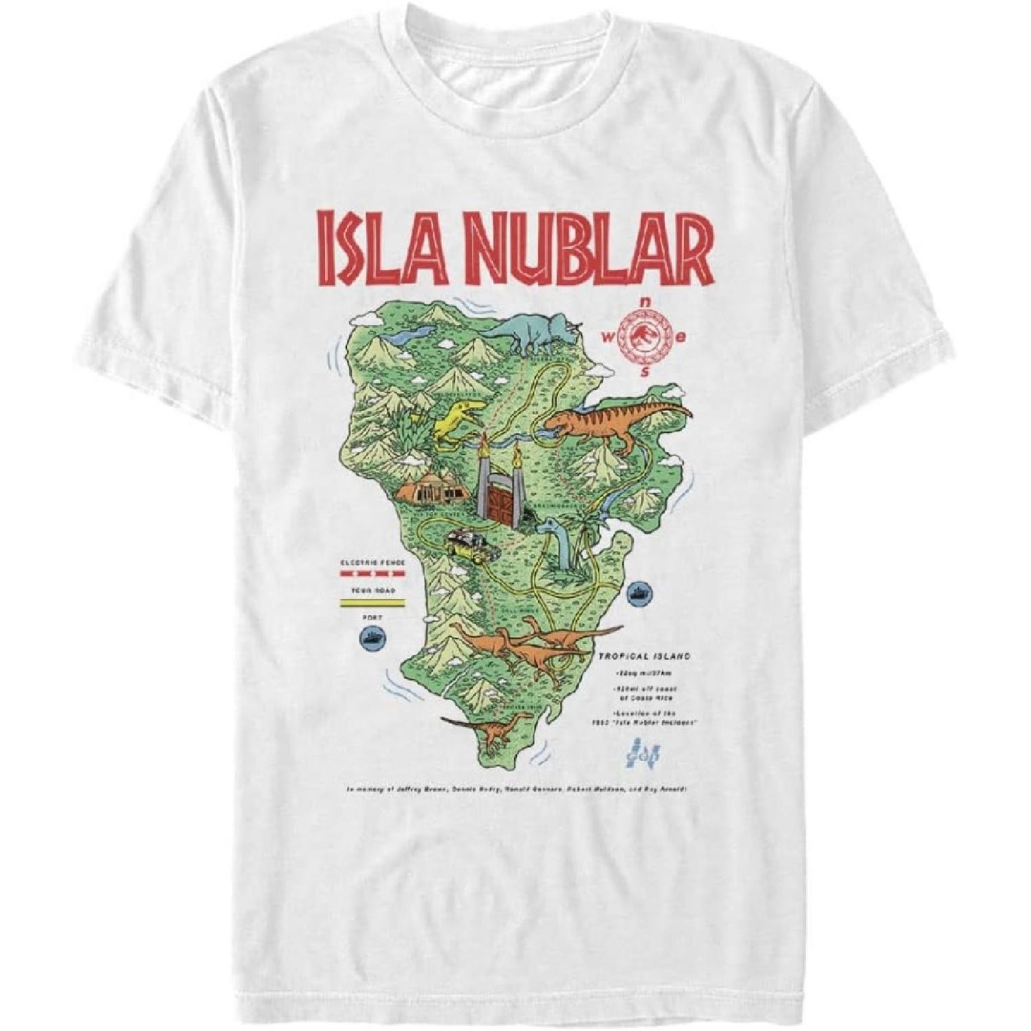 Jurassic Park Big & Tall Isla Nublar Men s Tops Short Sleeve Tee Shirt XXXXXL белый