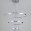 Ceiling Lamp 3 Rings Chrome Hanging Chandelier Led + Remote Control 20/40/60Cm