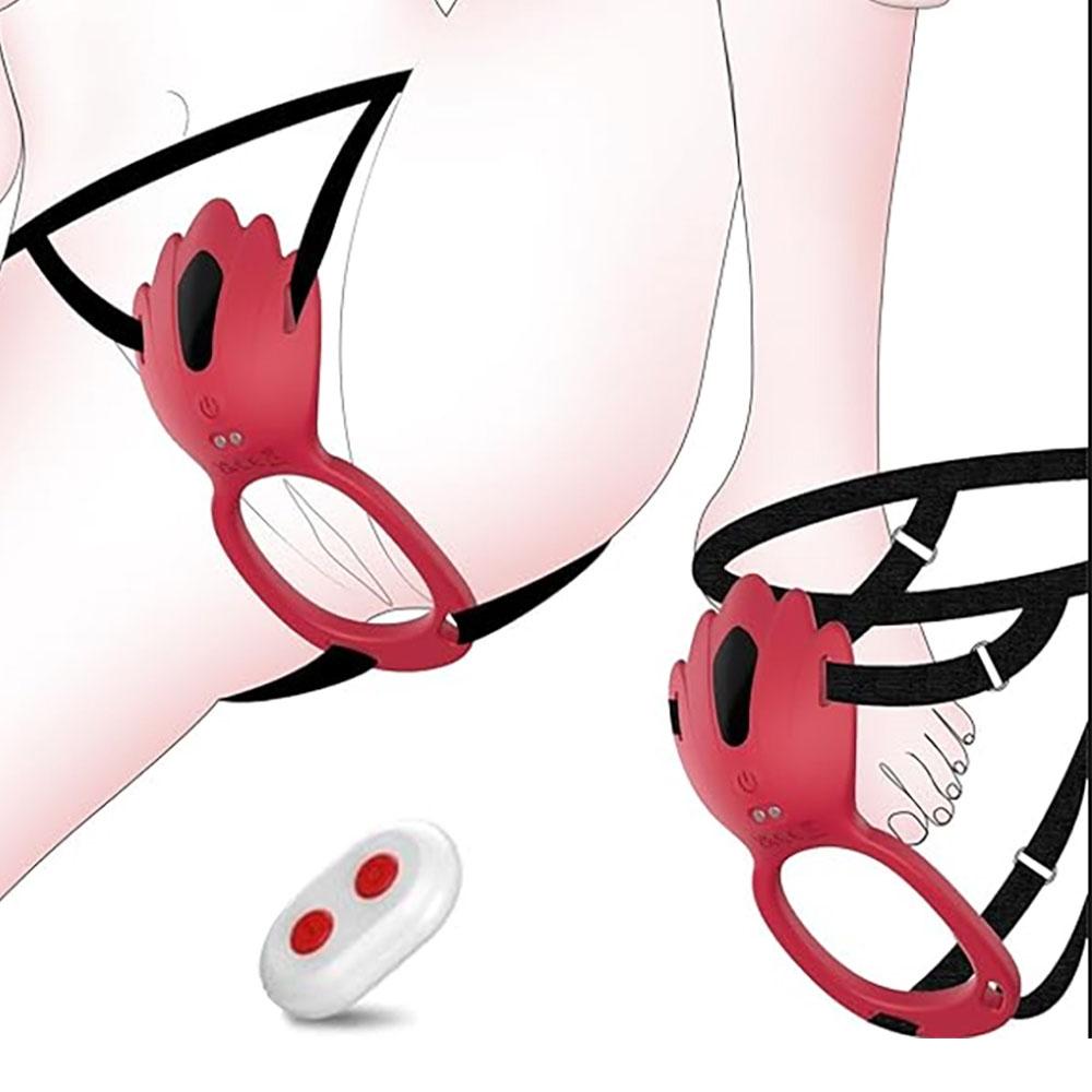 Remote Control Vibrating Penis Ring Clitoral Stimulator Wearable Panty Vibrator Female Sex Toy for Women Men Sexual Pleasure