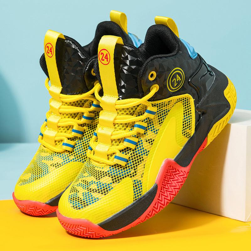 Children's basketball shoes 2025 summer new boys' sports shoes medium and older children's mesh breathable running shoes boys' sports shoes