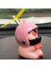 1pc Pink Pig & White Star Helmet Decor For Personalized Bicycle Or Motorcycle Handlebar, Rubber Pig Gift