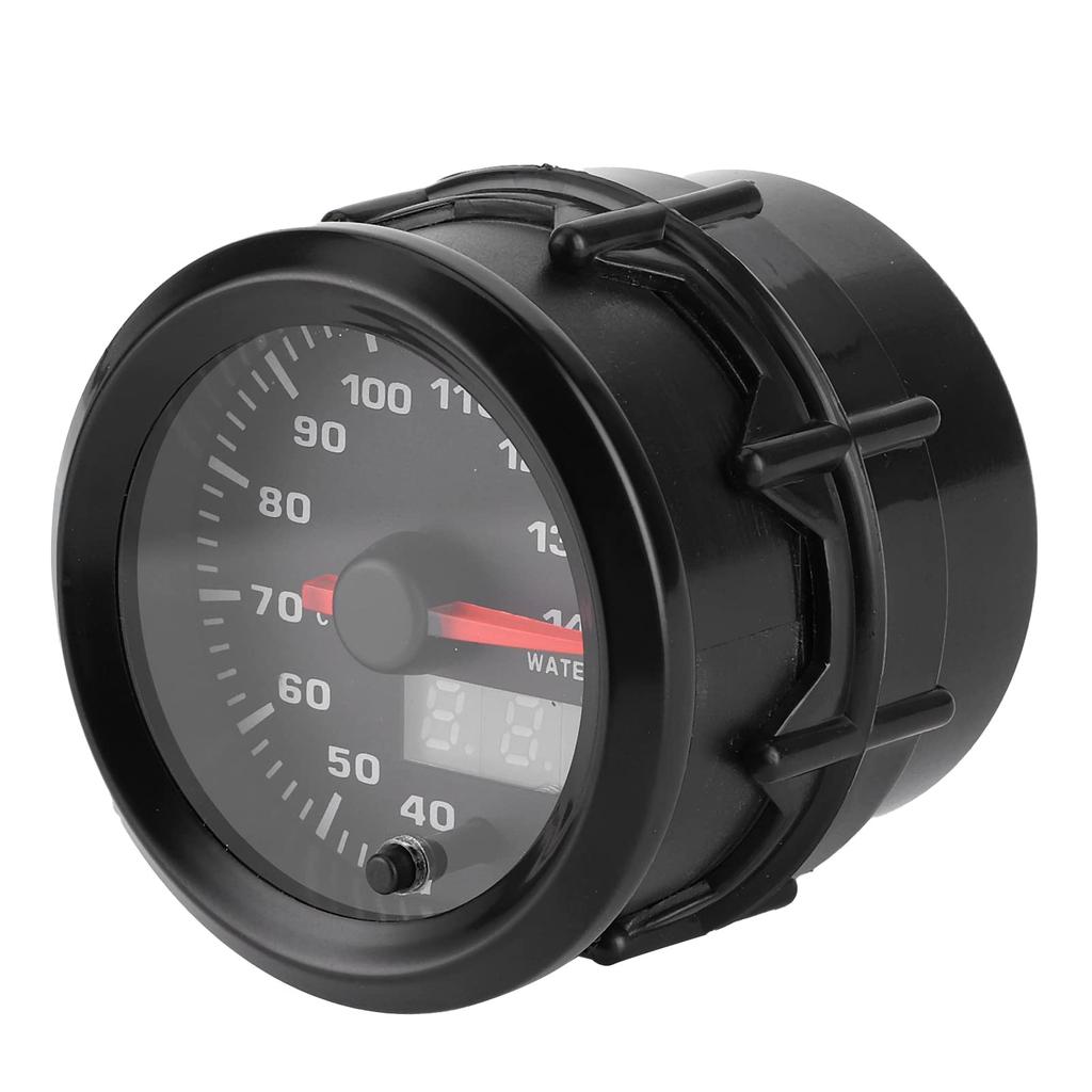 Tbest Water Temperature Gauge Universal 12V Car LED Display 7 Colors Red Pointer Blue Light Engine Coolant Monitor Plastic Durable 2-in-52mm