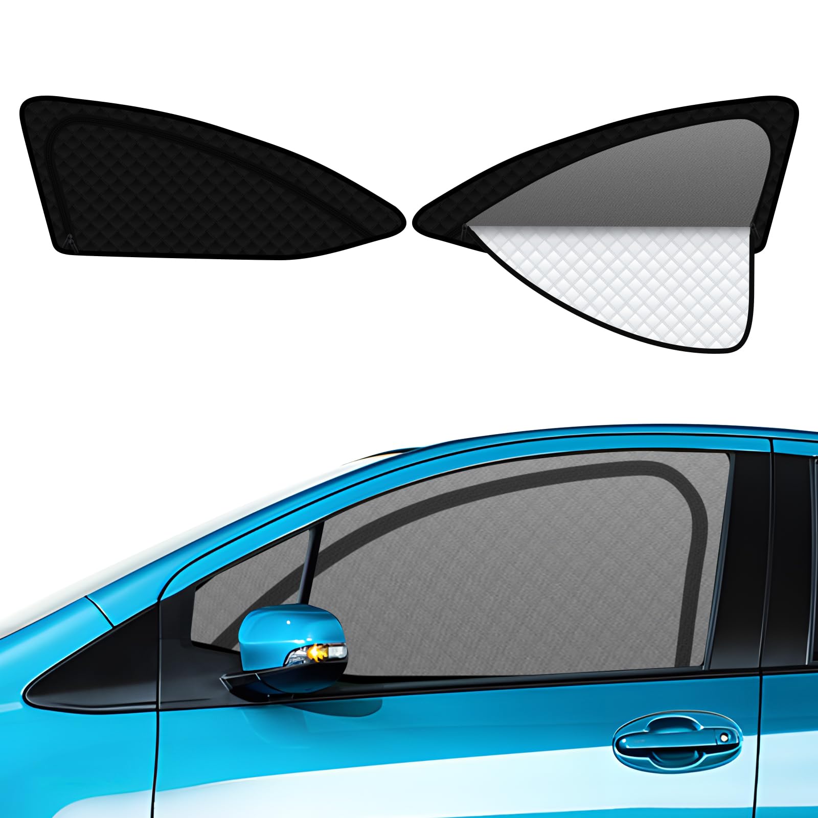 

Integrated Curtain with Steering Wheel Cover for Toyota Aqua Easy Installation and Light Side Sunshades for Driver and Passenger 2 Panels 2-in-1