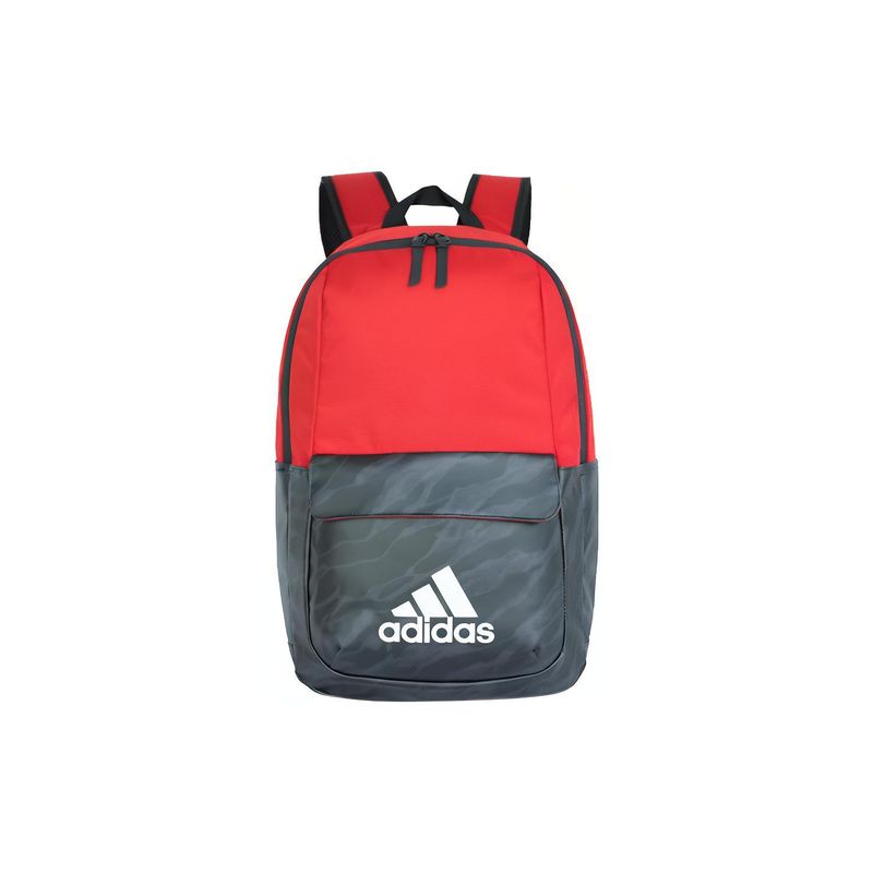 Adidas Color Block Zipper Backpack Unisex Backpack Light-Crimson Black DM2913