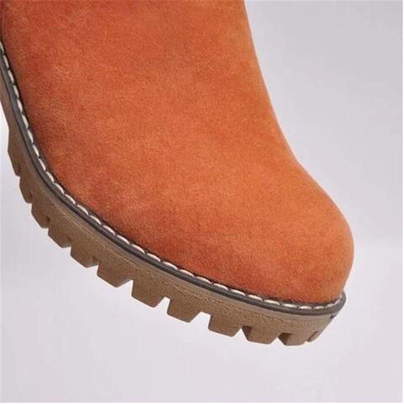 Botas de Neve Quentes de Pele para Inverno Feminino Botinhas Quentes de Lã para Senhoras Bota de Tornozelo Sapatos Confortáveis Casuais