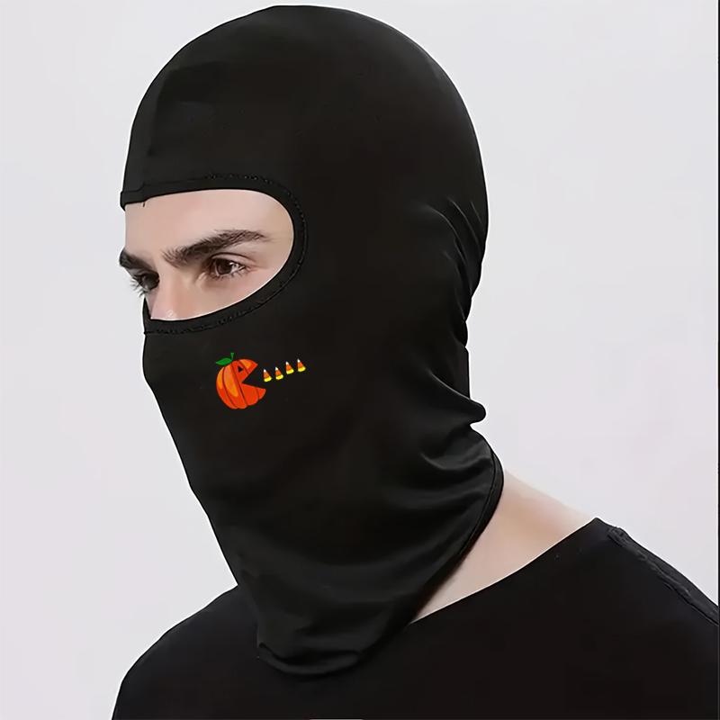 Personalized pumpkin printed balaclava hat for men and women, windproof riding hat, lightweight, breathable and comfortable