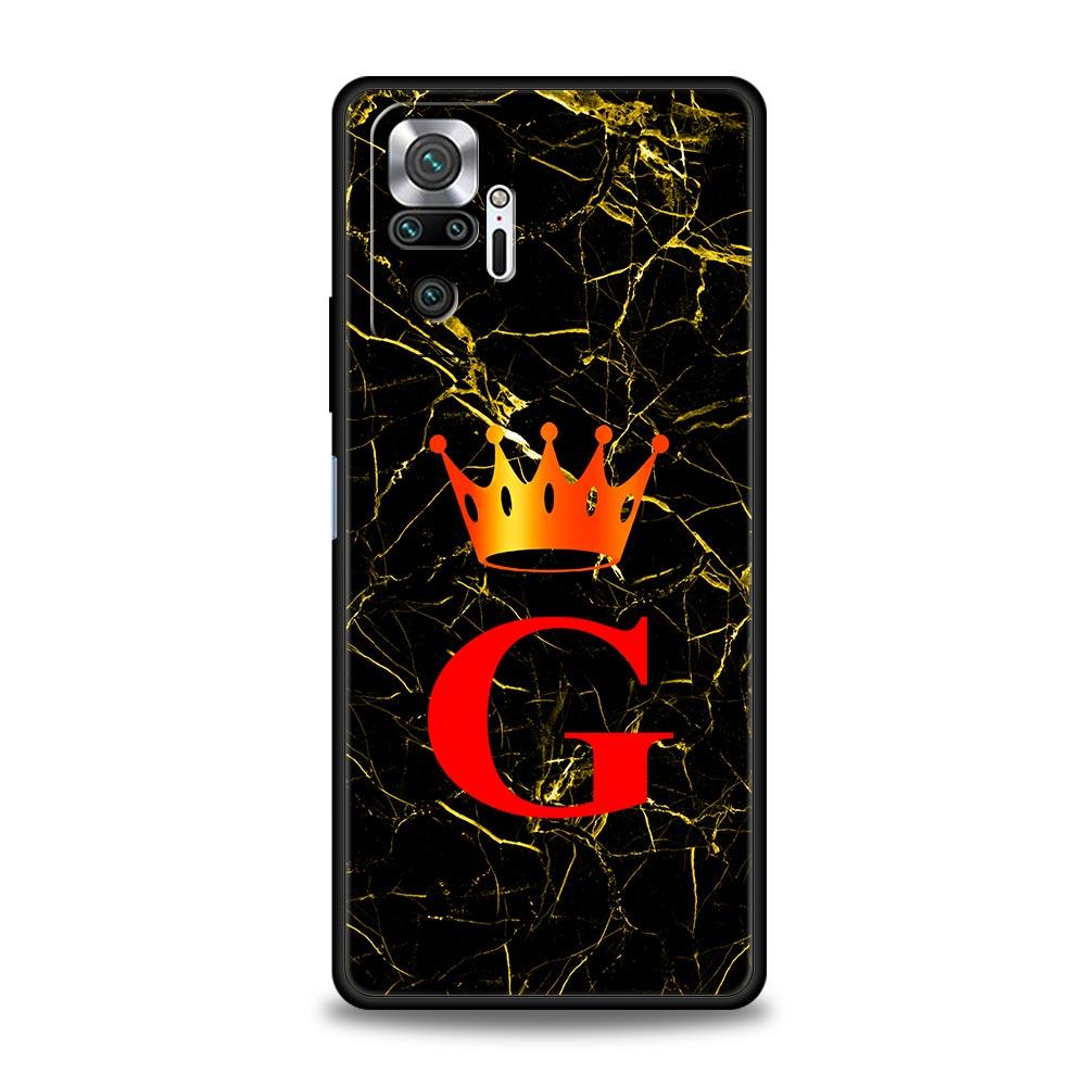 Marble Letter Phone Case Cover for Redmi 14C 10C Note 15 14 13 12 10 11 K40 Pro Plus 5G Soft TPU Shockproof Shell Fundas Capas
