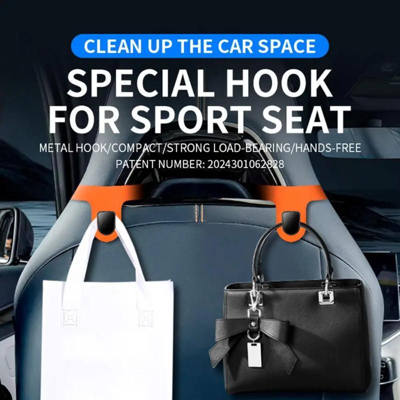 Gancho Trasero para Coche, Diseño Integrado Para Asientos Deportivos, Gancho para Colgar en el Asiento Trasero, Accesorio Universal de Almacenamiento para el Interior del Coche