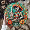 D Flat Twodimensional Flat Style Vintage Round Aluminum Sign Tequilathemed Metal Muralvibrant Mexican Decor Designsuitable