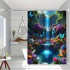 1/4PcsModern Bathroom Set Waterproof Shower Curtain with Anti Slip Mat Rug and Toilet Cover Machine Washable Polyester Bath Decor with Hooks