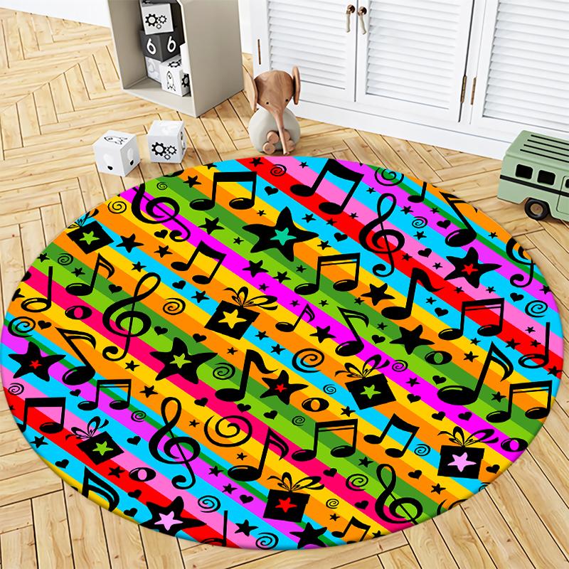 Alfombra redonda de franela con música, alfombras decorativas para sala de estar, alfombras decorativas de lujo para dormitorio, alfombra lavable para salón, alfombra antideslizante
