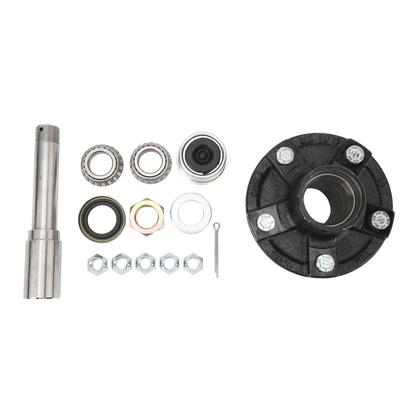 Broche d'essieu de remorque de 2 000 lb avec moyeu fou à 5 boulons sur 4,5 pouces Broche ronde de 1 pouce Kit moyeu de roue BT8