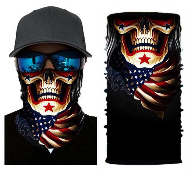 Xunhui Skull Sports Neck Warmer: Seamless Outdoor Cycling Face Mask & Sun Protection Headscarf