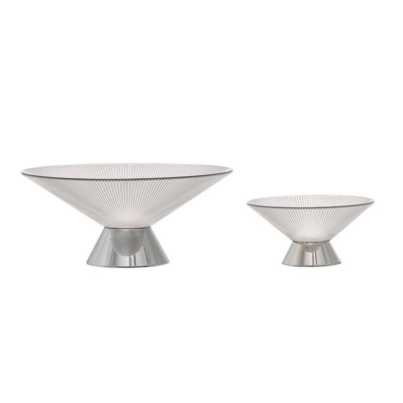 Light Luxury Glass Pedestal Fruit Bowl
