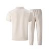 Herren Sommer Jacquard Poloshirt & Lange Hose Freizeit Set